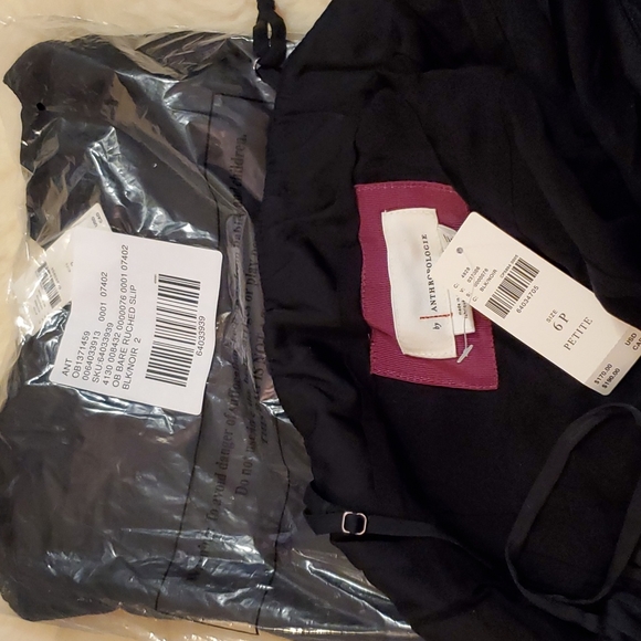 Anthropologie Ruched Slip Dress - black - Picture 10 of 14